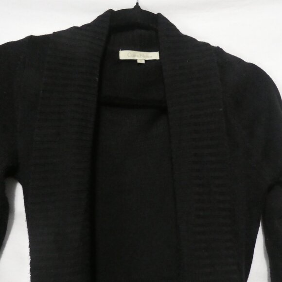 COSTA BLANCA | small | Black Open Front Knit Cardigan With Matching Belt - Picture 4 of 14